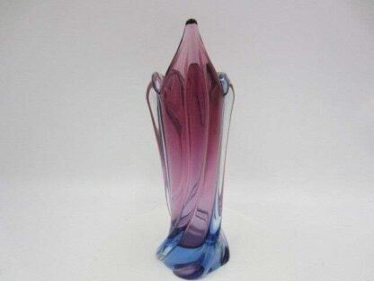 Murano purple and blue sommerso art glass vase poli seguso era twisted body - Image 8