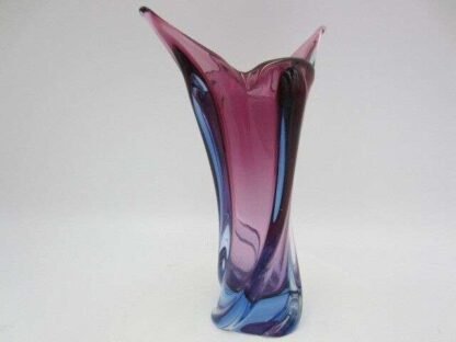 Murano purple and blue sommerso art glass vase poli seguso era twisted body - Image 9