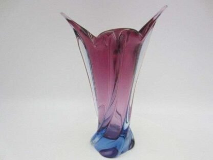 Murano purple and blue sommerso art glass vase poli seguso era twisted body - Image 10