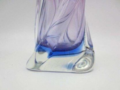 Murano purple / blue sommerso art glass vase Poli Seguso era square twisted body - Image 9