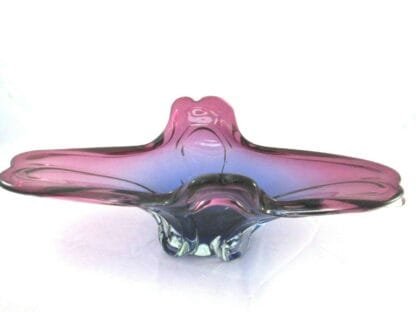 Murano sommerso Blue Purple Poli Seguso era console bowl 3.1 Kilo 48cm long