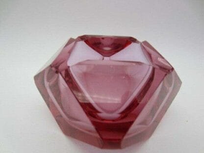 Murano sommerso space age pink Mandruzzato geometric glass bowl - Image 7