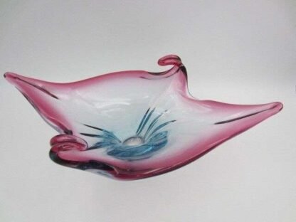 Quality purple and blue hand made Murano sommerso art glass centrepiece bowl