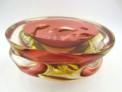 Seguso Vetri dArte Murano sommerso art glass geode oval bowl swirl body flat top - Image 6