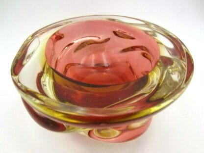 Seguso Vetri dArte Murano sommerso art glass geode oval bowl swirl body flat top - Image 7