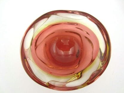 Seguso Vetri dArte Murano sommerso art glass geode oval bowl swirl body flat top - Image 8