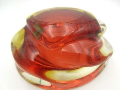 Seguso Vetri dArte Murano sommerso art glass geode oval bowl swirl body flat top - Image 10