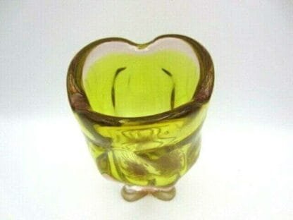 Sommerso Chribska XL organic footed round green and pink art glass vase - Image 3