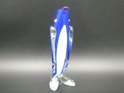 Vintage 1960s blue figurine / bud vase of a penguin bird - Image 3