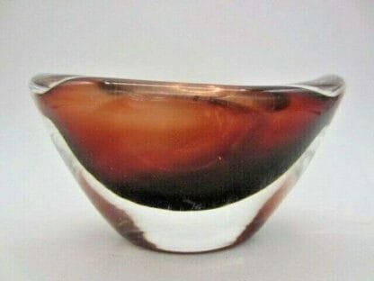 Vintage Whitefriars aubergine sommerso art glass oval bowl Baxter 1960's - Image 5