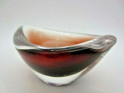 Vintage Whitefriars aubergine sommerso art glass oval bowl Baxter 1960's - Image 6