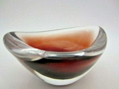 Vintage Whitefriars aubergine sommerso art glass oval bowl Baxter 1960's - Image 7