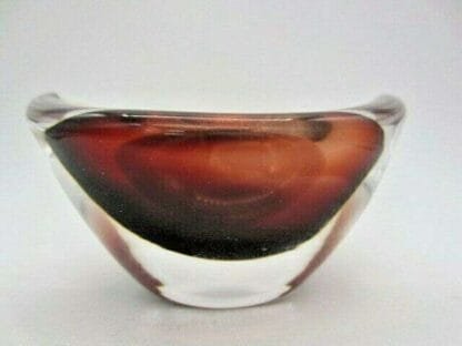 Vintage Whitefriars aubergine sommerso art glass oval bowl Baxter 1960's - Image 8