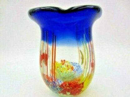 Fish tank Aquarium Barbini glass vase, Cobalt Blue, fish, bubbles reeds c1960s - Image 4