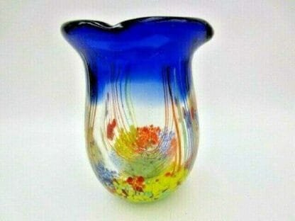 Fish tank Aquarium Barbini glass vase, Cobalt Blue, fish, bubbles reeds c1960s - Image 10