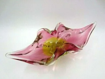 Funky pink sommerso Pop Art 1960's Art Glass LIPS BOWL - Image 3