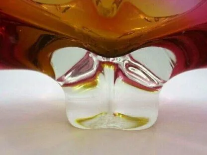 Funky pink sommerso Pop Art 1960's Art Glass LIPS BOWL - Image 5