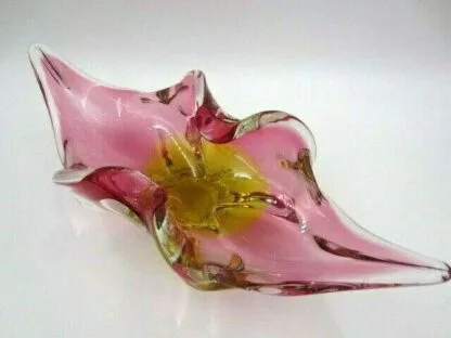 Funky pink sommerso Pop Art 1960's Art Glass LIPS BOWL - Image 9