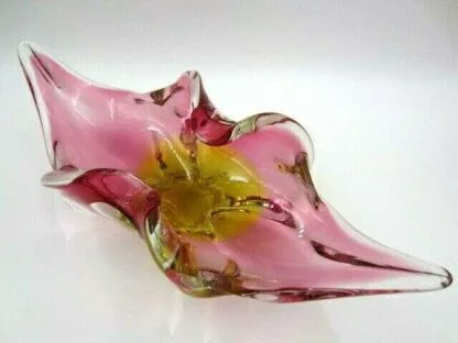 Funky pink sommerso Pop Art 1960's Art Glass LIPS BOWL - Image 10