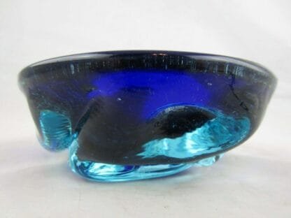 Galliano Ferro Murano dimpled geode bowl sommerso ice blue & turquoise 70's - Image 6