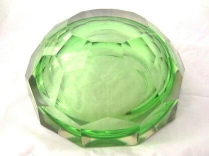 Murano Mandruzzato 25cm 6KG green sommerso diamond cut art glass caviar bowl XXL - Image 11