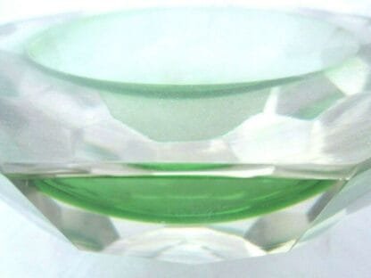 Murano Mandruzzato 25cm 6KG green sommerso diamond cut art glass caviar bowl XXL - Image 12