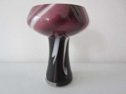 Murano Marbled Purple & White art glass “Wave” Vase by Carlo Moretti Italy 1970s - Image 3