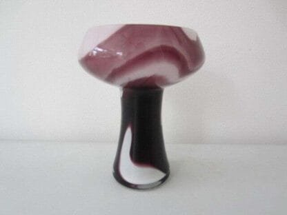 Murano Marbled Purple & White art glass “Wave” Vase by Carlo Moretti Italy 1970s - Image 4