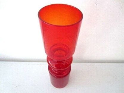 Scandinavian red Cased Hooped Glass 25.5cm tall - Image 4