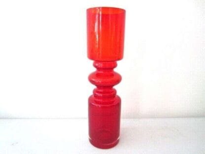 Scandinavian red Cased Hooped Glass 25.5cm tall - Image 6