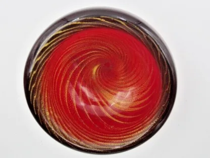 Seguso era Red and 24k gold swirl art glass bowl, Murano, Italy - Image 4