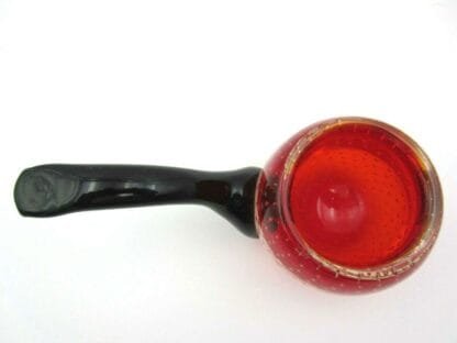 Novelty red art glass controlled bubble bowl in the shape of a Tobacco Pipe - Image 4