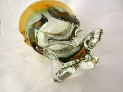 Organic green & orange czech sommerso art glass bowl 70s - Image 10