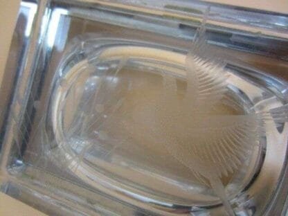 Vintage LUIGI CAMOZZO hand engraved pheasant Murano glass trinket box signed - Image 19