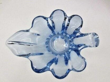 Blue Mid Century art glass leaf shape bowl sommerso Poli seguso era 60’s - Image 4