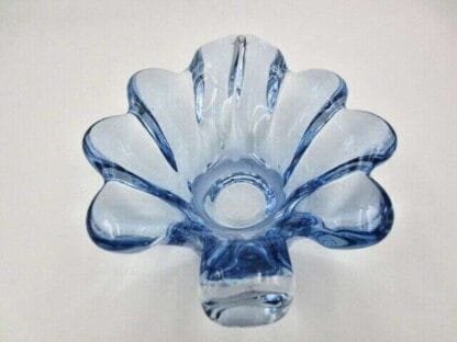 Blue Mid Century art glass leaf shape bowl sommerso Poli seguso era 60’s - Image 8