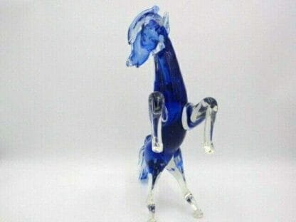 Licio Zanetti Murano dramatic rearing horse sculpture blue sommerso art glass - Image 10