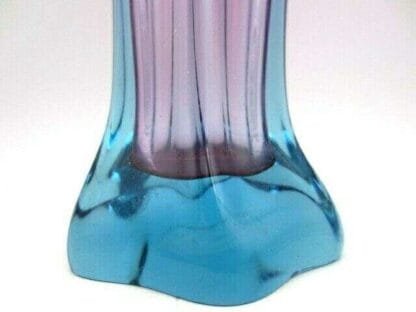 Murano vase Poli Seguso era shades of purple and blue sommerso in clear glass - Image 4