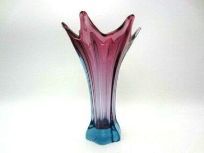 Murano vase Poli Seguso era shades of purple and blue sommerso in clear glass - Image 8