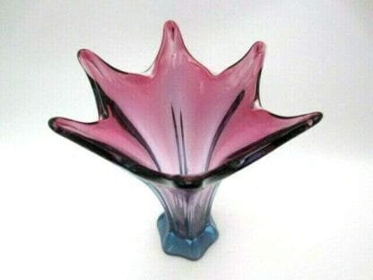 Murano vase Poli Seguso era shades of purple and blue sommerso in clear glass - Image 9