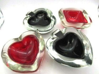 PLAYING CARD Suit bowls Poker Bridge 60's RARE Murano set of 4 art glass bowls - Image 12