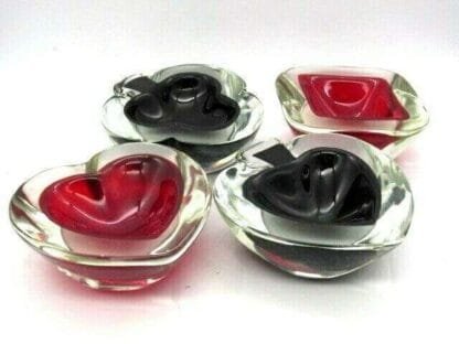 PLAYING CARD Suit bowls Poker Bridge 60's RARE Murano set of 4 art glass bowls - Image 3