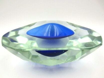 Mandruzzato Murano multi faceted triangle blue art glass geode bowl - Image 7