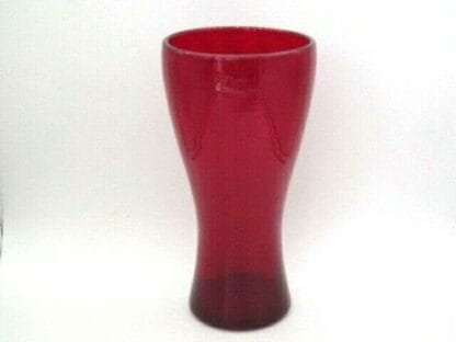 Ruby red Whitefriars optic ribbed vase c1960 Geoffrey Baxter British art glass - Image 4