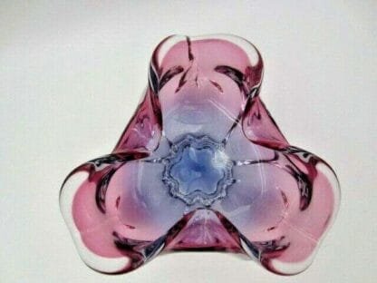 freeform Sommerso Chribska Purple & Pink art glass bowl dish - Image 10