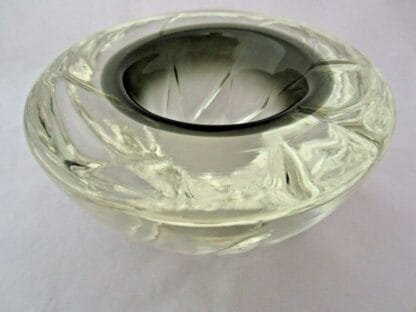 Futuristic XXL sommerso grey in clear geode art glass bowl 2.7KG - Image 3