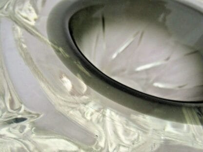 Futuristic XXL sommerso grey in clear geode art glass bowl 2.7KG - Image 5