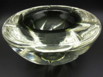 Futuristic XXL sommerso grey in clear geode art glass bowl 2.7KG