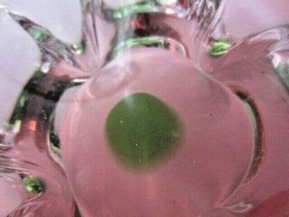 Pink Green White retro Chribska art glass ice cream bowl Josef Hospodka 60s - Image 7