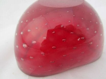 Vintage Ruby Red Murano triangle shaped bullicante bowl - Image 9